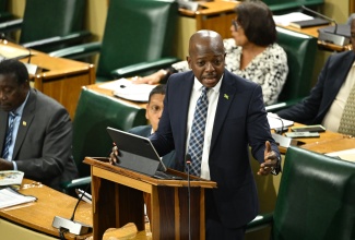 Minister of Labour and Social Security, Hon. Pearnel Charles Jr., makes his contribution to the 2026/27 Sectoral Debate in the House of Representatives on Tuesday (May 19).
