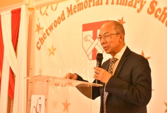Deputy Prime Minister and Minister of National Security and Peace, Hon. Dr. Horace Chang, addresses the Chetwood Memorial Primary School Grand Gala, held at the Grand-A-View Hotel in St. James on Sunday (May 24).