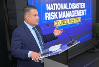 Minister of Water, Environment and Climate Change, Hon. Matthew Samuda, speaks during Wednesday