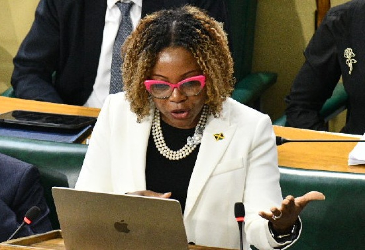 Minister of Education, Skills, Youth and Information, Senator Dr. the Hon. Dana Morris Dixon, closes the debate on the National Reconstruction and Resilience Authority (NaRRA) Act in the Senate on May 8.

