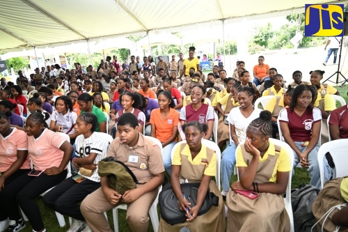 Students from the various schools participating in Taíno Day 2026 held at Seville Heritage Park in St. Ann, on May 5.