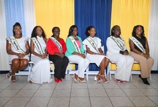 The seven contestants who will vie for the crown of Miss St. Thomas Festival Queen 2026 at Colonel Cove in Morant Bay on June 6. They are (from left) Abiona Walker – Miss Bryford Rentals, Raneisha Thompson – Miss Pow Protection & Security Services Company Ltd, Shenia Wilson – Miss Supermed Lloyds Pharmacy, Shanique Creighton – Miss Baypoint Medical Laboratory, Etana Williams – Miss Mike’s Water Store, Nadijah Francis – Miss Rowe’s Family Pharmacy and Tommoie Graham – Miss JNR Cousins Unique Tours and More.