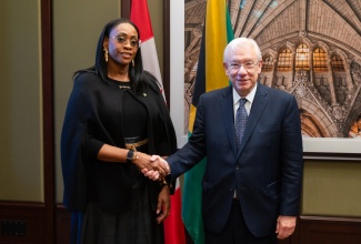 Speaker of the House of Representatives, Most Hon. Juliet Holness, pays a courtesy call on the Speaker of the House of Commons of Canada, the Hon. Francis Scarpaleggia. The visit took place during Speaker Holness' participation in the 22nd ParlAmericas Plenary Assembly and the 10th Gathering of the Open Parliament Network, held in Ottawa, Canada, from May 18–22, 2026.