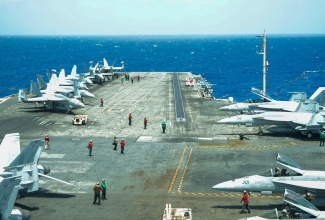  A view of the flight deck of the USS Nimitz as it makes its way to Jamaica on its final stop of the Southern Seas 2026 Deployment. Minister of Energy, Transport and Telecommunications, Hon. Daryl Vaz and Minister of Education, Skills, Youth and Information, Senator Dr. the Hon. Dana Morris Dixon had a high-seas tour of the vessel on Saturday (May 30) where they saw how the vessel is operated. The aircraft carrier will be docked in Kingston from June 1 to 5.