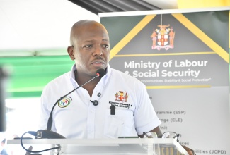 Minister of Labour and Social Security, Hon. Pearnel Charles Jr., addresses the 
