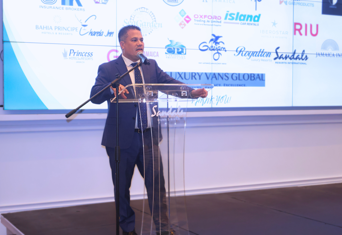 Minister of Water, Environment and Climate Change, Hon. Matthew Samuda, addresses a session of the Jamaica Hotel and Tourist Association