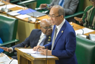 Deputy Prime Minister and Minister of National Security and Peace, Hon. Dr. Horace Chang, addresses recent sitting of the House of Representatives.
