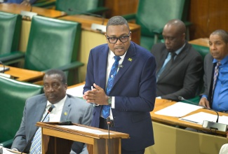 Minister without Portfolio in the Ministry of Economic Growth and Infrastructure Development with responsibility for Works, Hon. Robert Morgan, makes his contribution to the 2026/27 Sectoral Debate in the House of Representatives on Wednesday (June 17).

