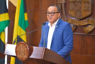 Minister of Health and Wellness, Dr. the Hon. Christopher Tufton, speaking at  Wednesday’s (June 10) post Cabinet press briefing at Jamaica House.

