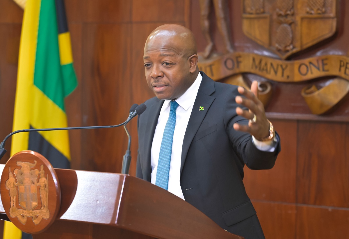 Minister of Labour and Social Security, Hon. Pearnel Charles Jr., provides a detailed breakdown of the Ministry’s over $10 billion expenditure on Hurricane Melissa relief initiatives, during Wednesday’s (June 10) Post Cabinet Press Briefing at Jamaica House.
