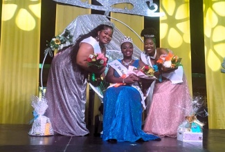 Newly crowned Miss Hanover Festival Queen 2026, Tracey -Ann Lewis (centre), is flanked by first runner up, Destinya Locke (left), and second runner up, Tifelia Thompson, following her coronation at the Rusea