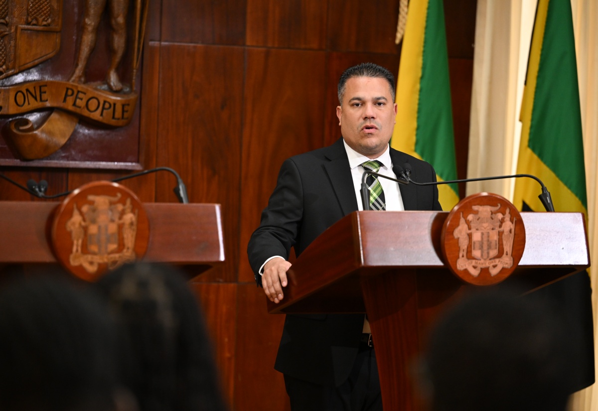 Minister of Water, Environment and Climate Change, Hon. Matthew Samuda, provides details about the outcomes of the 11th Our Ocean Conference held in Mombasa, Kenya, during a Post-Cabinet Press Briefing at Jamaica House on Wednesday (June 24).
