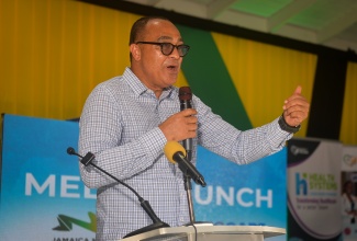 Minister of Health and Wellness, Dr. the Hon. Christopher Tufton, addresses the launch of the Chronic Care Connect pilot programme and the Jamaica Moves mobile application (app) at the Social Development Commission (SDC) Complex in Spanish Town, St. Catherine on Wednesday (June 24).