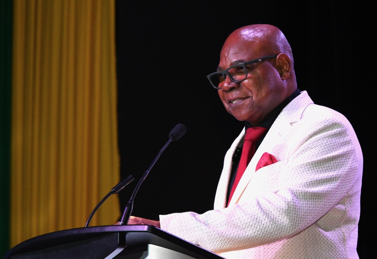 Tourism Minister, Hon. Edmund Bartlett, delivers remarks during the 25th Anniversary Celebration of RIU Jamaica, held at RIU Montego Bay in St. James on June 18.
