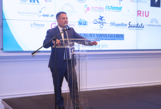 Minister of Water, Environment and Climate Change, Hon. Matthew Samuda, addresses a session of the Jamaica Hotel and Tourist Association