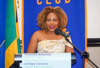 Minister of Education, Skills, Youth and Information, Senator Dr. the Hon. Dana Morris Dixon, addresses the Rotary Club of St. Andrew