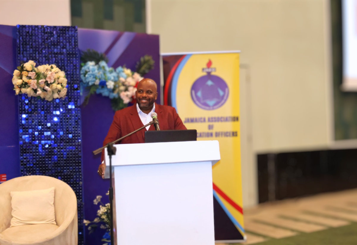 Chief Executive Officer of CEAL Green Energy Limited, Ryan Roper, presents during day two of the  Jamaica Association of Education Officers’ Annual General Meeting (AGM), at Iberostar Resort in Lilliput, St. James, on Thursday (August 20).
