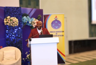 Chief Executive Officer of CEAL Green Energy Limited, Ryan Roper, presents during day two of the  Jamaica Association of Education Officers’ Annual General Meeting (AGM), at Iberostar Resort in Lilliput, St. James, on Thursday (August 20).
