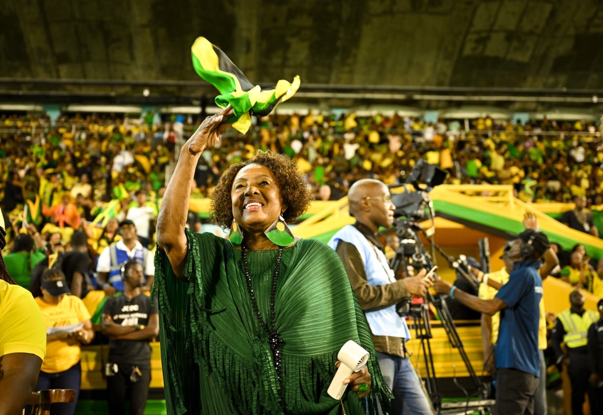 Minister of Culture, Gender, Entertainment and Sport, Hon. Olivia Grange, enjoys the 2026 Grand Gala at the National Stadium, on August 6, as Jamaica marked its 64th anniversary of Independence.

