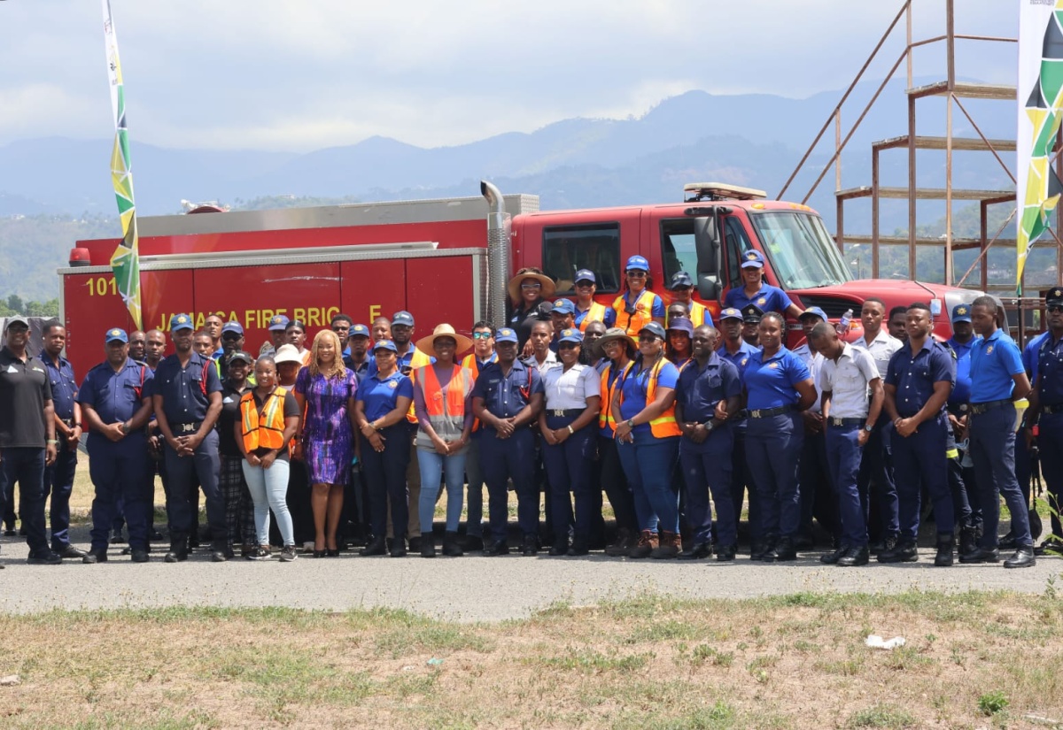 Members of the Jamaica Fire Brigade's Hazmat Units and participants in the Postgraduate Education Course in Radiation Protection and Safety take part in a source recovery training exercise hosted by the Hazardous Substances Regulatory Authority (HSRA) at The University of the West Indies on August 25. 
