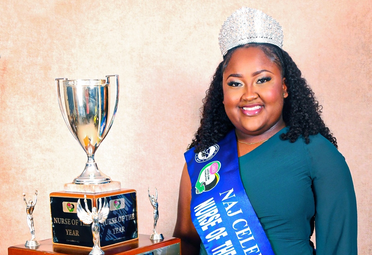 The 2026 LASCO Chin Foundation and Nurses Association of Jamaica (NAJ) National Nurse of the Year, Jervine Richards, poses with her trophy at The Jamaica Pegasus hotel in New Kingston, following her recent coronation.

