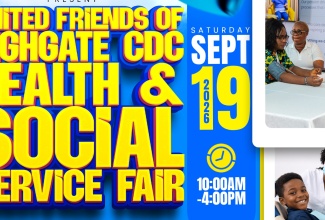 Promotional flyer for the United Friends of Highgate Health and Social Services Fair.
