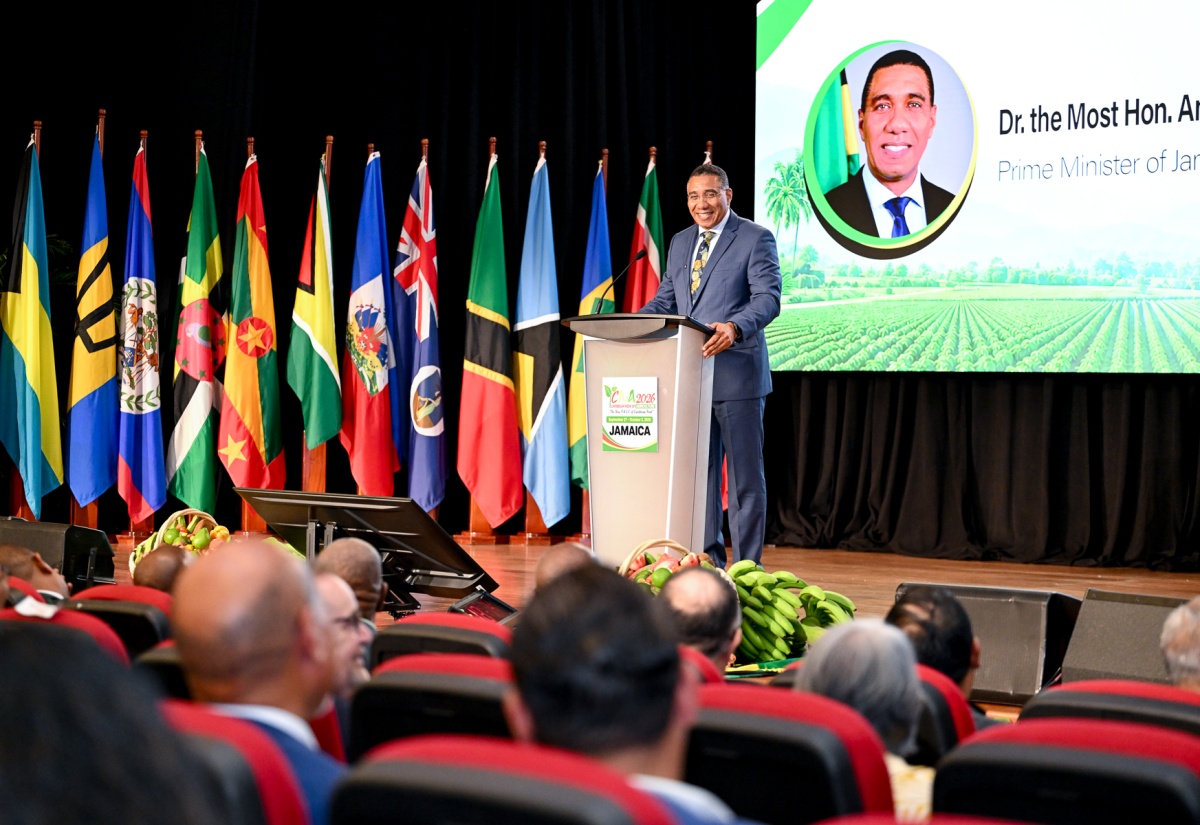 Prime Minister, Dr. the Most Hon. Andrew Holness, delivers the keynote address at the opening ceremony for the 20th Caribbean Week of Agriculture (CWA), at the Ocean Coral Spring Resort in Trelawny on Sunday (September 27). The six-day event, which runs until October 2, is being held under the theme ‘The New FACE of Caribbean Food Systems’.
