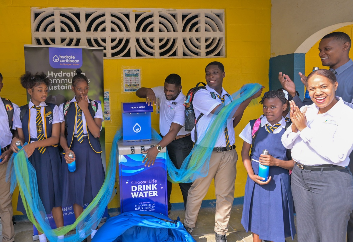 PHOTOS: Hydration Station Donated to Mavis Bank High School
