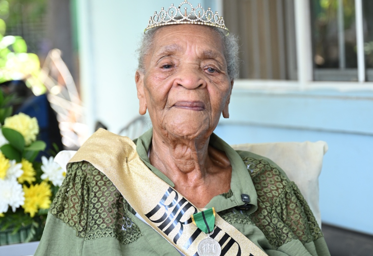 Centenarian Nellie Pennycooke during her 103rd birthday celebration at her home in Old Harbour, St. Catherine, on Wednesday (October 7).

