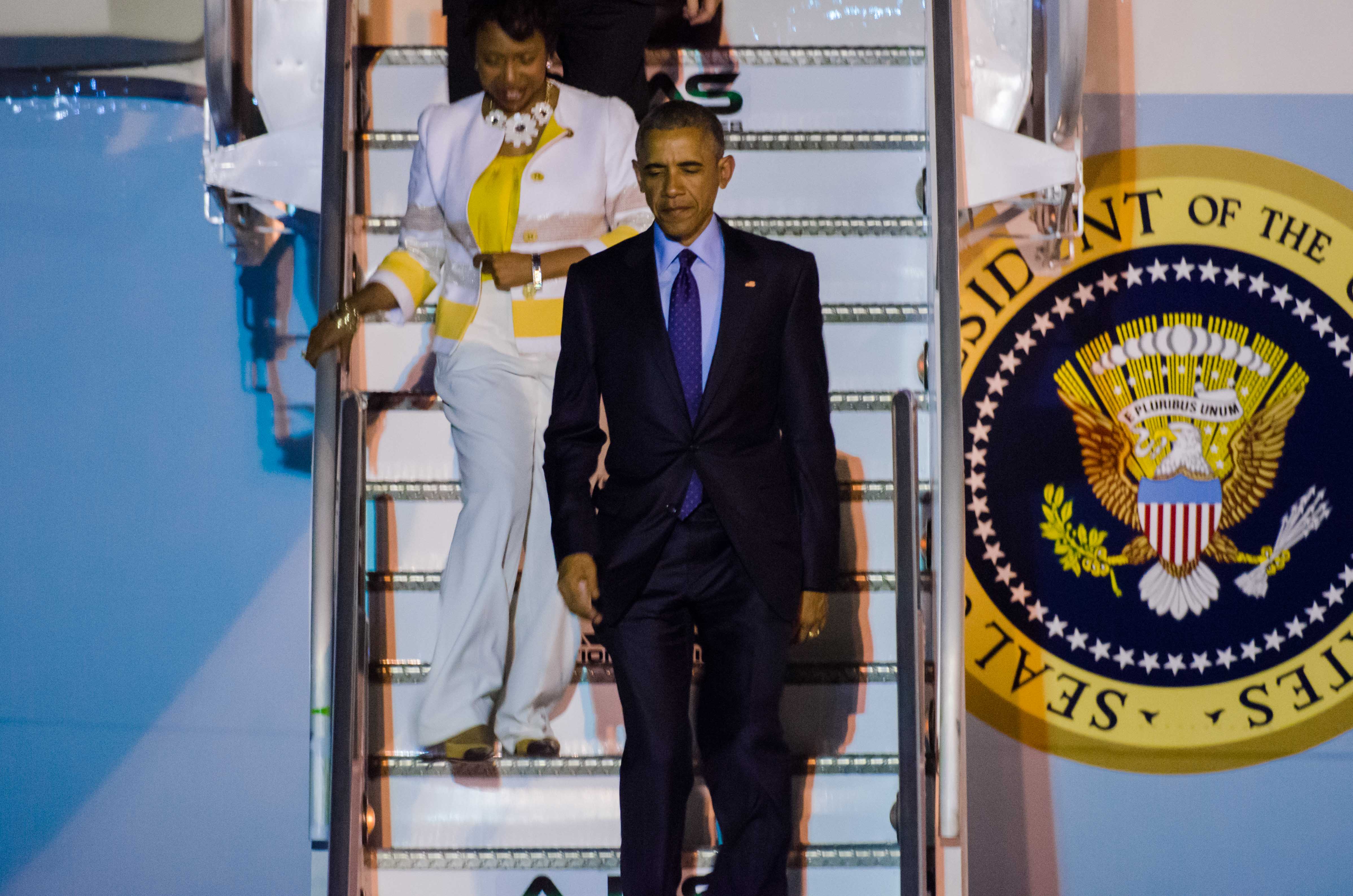 President Barack Obama Arrives in Jamaica