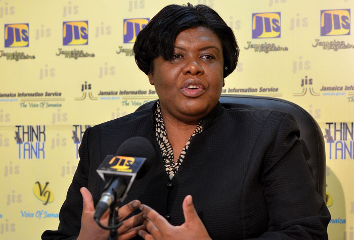 Chief Executive Officer of the Consumer Affairs Commission (CAC), Dolsie Allen, addressing a JIS ‘Think Tank’.