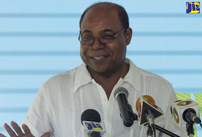 Minister of Tourism, Hon. Edmund Bartlett, addresses tourism stakeholders and business interests at the launch of the $1-billion expansion of the Appleton Estate Rum Tour facility in Siloah, St. Elizabeth, on November 18.
