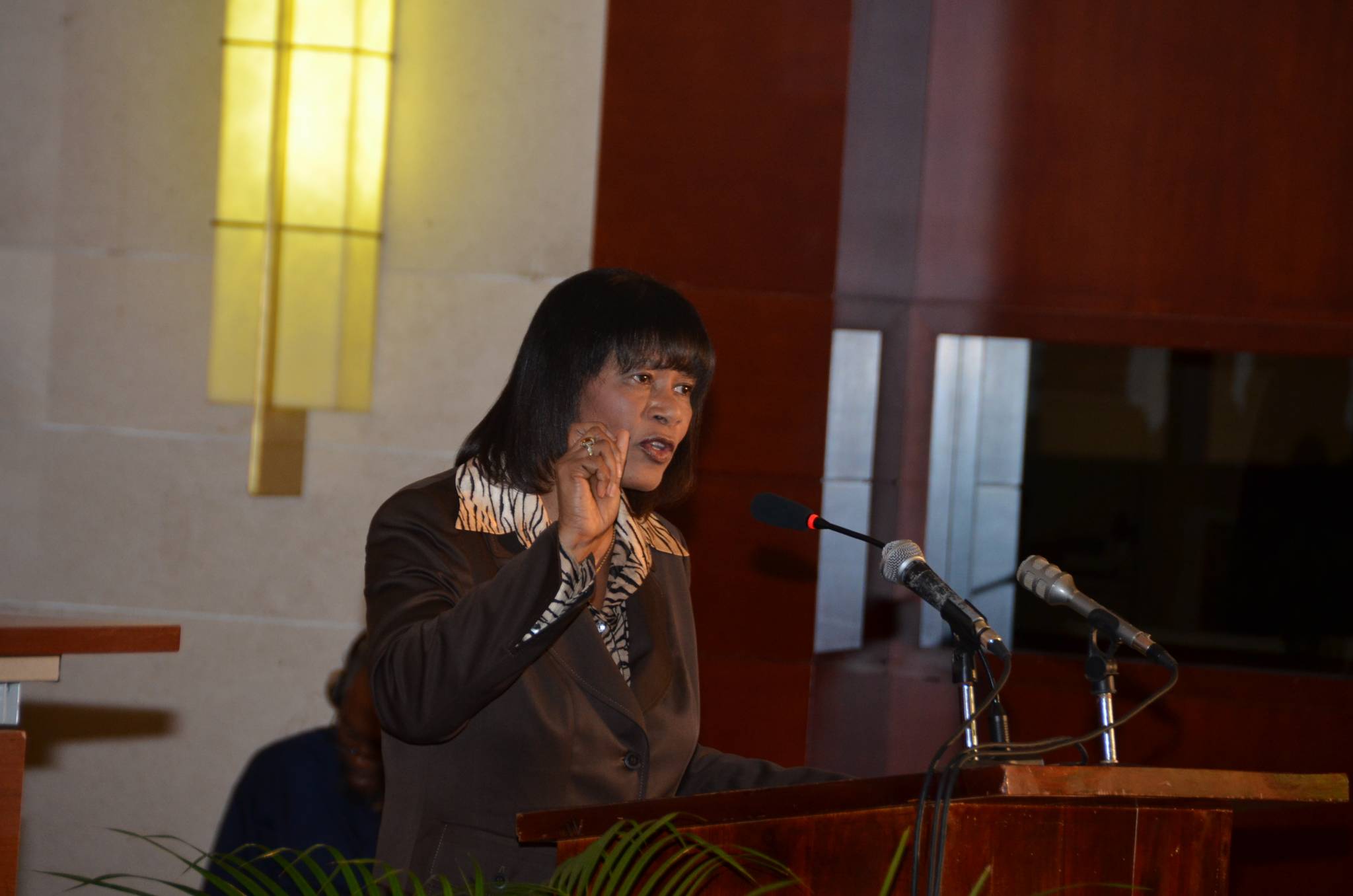 Prime Minister the Most Hon. Portia Simpson Miller addressing an Economic Reform Programme (ERP) Stakeholders Conference for the county Cornwall, at the  Montego Bay Convention Centre on February 28.