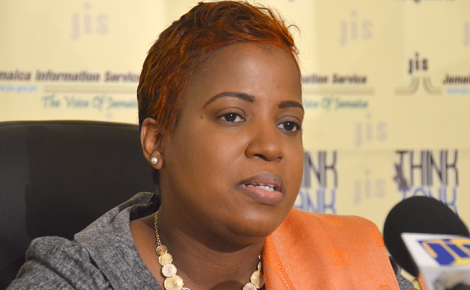 Acting Permanent Secretary in the Ministry of Culture, Gender, Entertainment and Sport, Dr. Janice Lindsay, addressing a Jamaica Information Service Think Tank on Thursday, May 18.