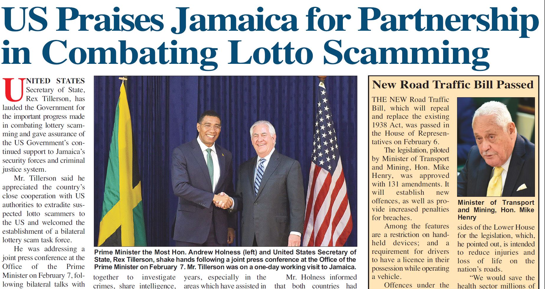 Us Praises Jamaica For Partnership In Combating Lotto Scamming Jamaica Information Service