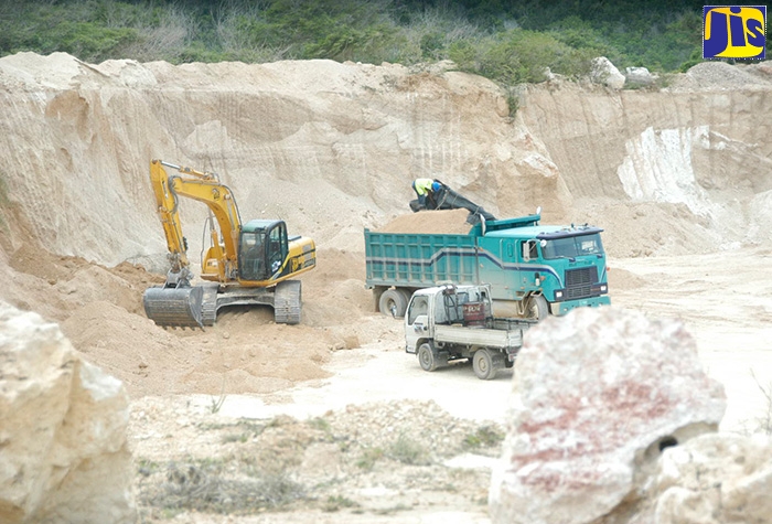 A limestone pit being mined in Clarendon.