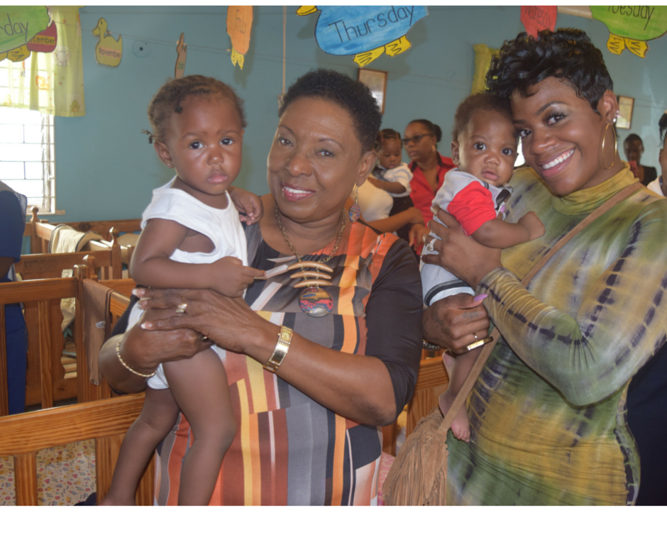 (Left) Minister of Culture, Gender, Entertainment and Sport, the Honourable Olivia ‘Babsy’ Grange with (right) International Recording Artiste, Fantasia during their tour of the Women’s Centre of Jamaica Foundation in Kingston on March 18, 2016.