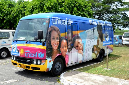 The bus used by the Mobile Customer Service Unit of the Registrar General’s Department. The Registrar General’s Department, is undergoing a transformation with a number of initiatives that has helped to improve service delivery and reduce the number of customer complaints.