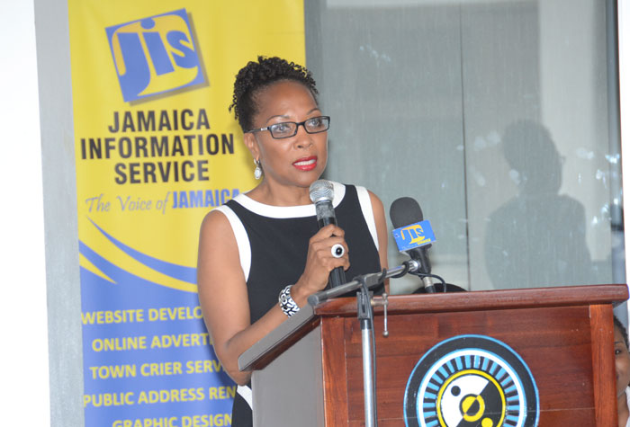 Vice President, Community Service and Development, University of Technology (UTech), Professor Rosalea Hamilton, addresses the launch of the15th annual ‘Teach the Youth’ programme, at the University of Technology’s (UTech) Technology Innovation Centre on Friday, July 4.   