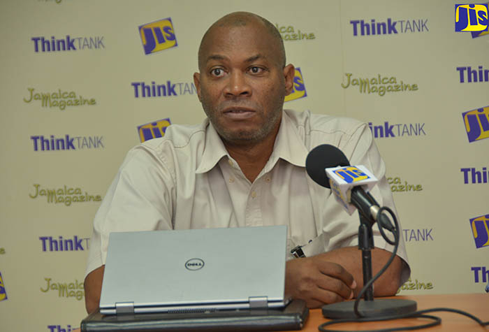 Chief Public Health Inspector for Westmoreland, Steve Morris, addresses Jamaica Information Service (JIS) ‘Think Tank’ at the agency’s Montego Bay Regional Office on February 20.