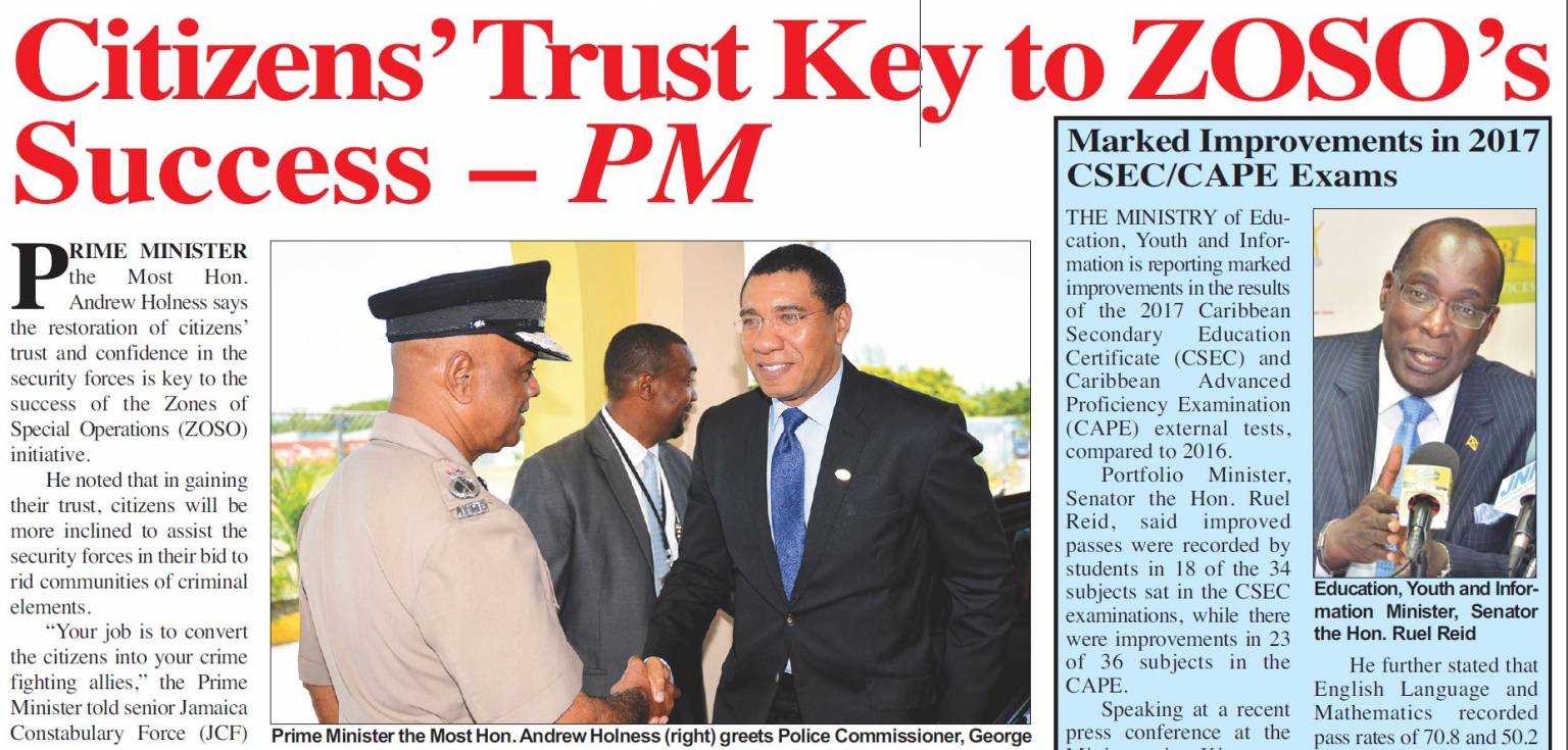 Citizens’ Trust Key to ZOSO’s Success – PM