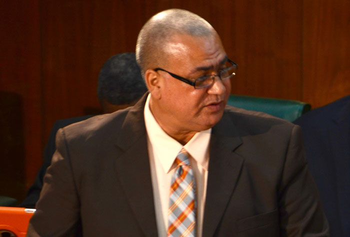 Minister of State in the Ministry of Transport, Works and Housing, Hon. Richard Azan, making his contribution to the 2014/15 Sectoral Debate in the House of Representatives on May 28.