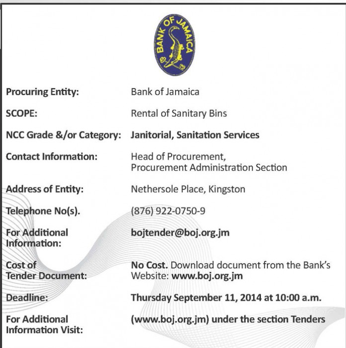 bojsanitarybins Jamaica Information Service