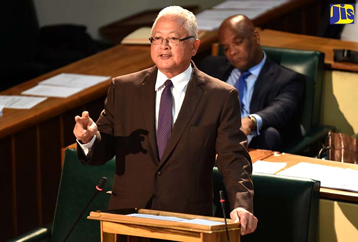 Minister of Justice, Hon. Delroy Chuck, addresses the House of Representatives on Tuesday (September 19).