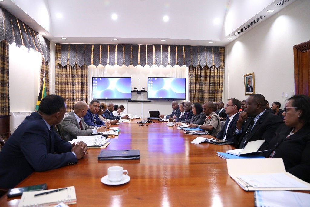 Prime Minister Andrew Holness addresses  the leadership and representatives of the various Ministries, Departments and Agencies that will constitute the Social Intervention Committee at a meeting held yesterday (September 5) at the Office of the Prime Minister.  