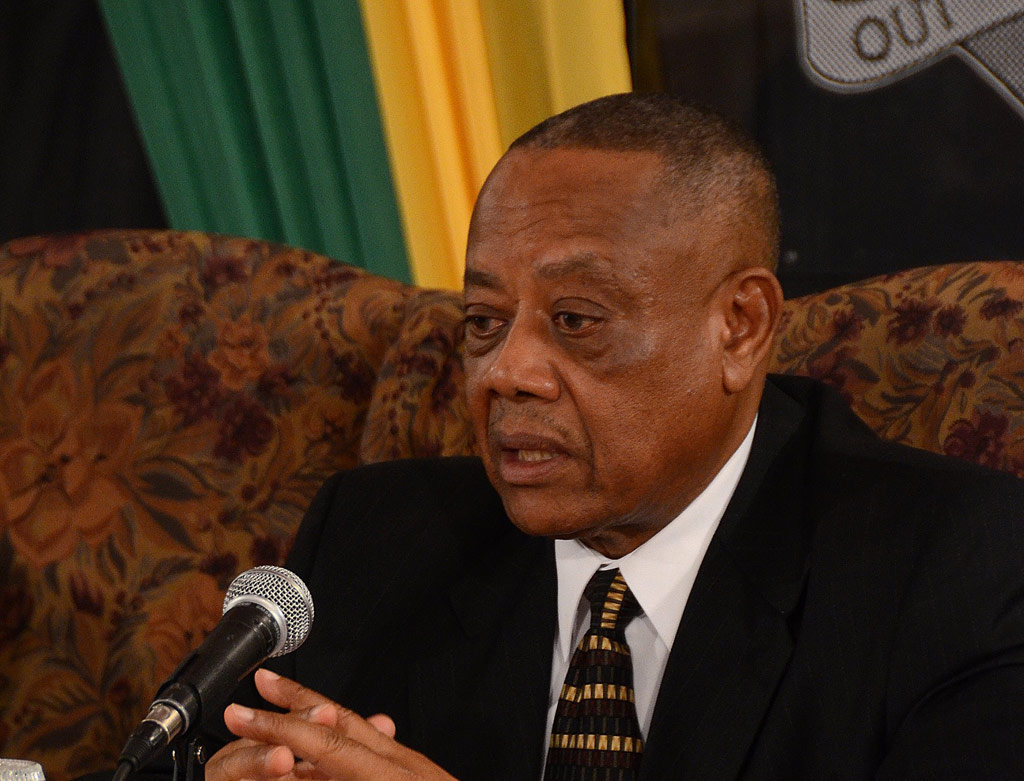 Minister of Labour and Social Security, Hon. Derrick Kellier, responds to questions posed by journalists at the Jamaica House press briefing, held at the Office of the Prime Minister on Thursday, June 6.