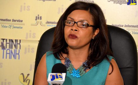 Executive Director of the Jamaica Cancer Society, Mrs. Yulit Gordon, addresses a recent JIS ‘Think Tank’