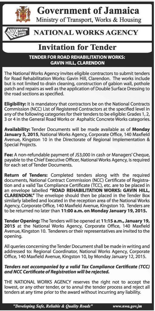 National Works Agency Jamaica Information Service