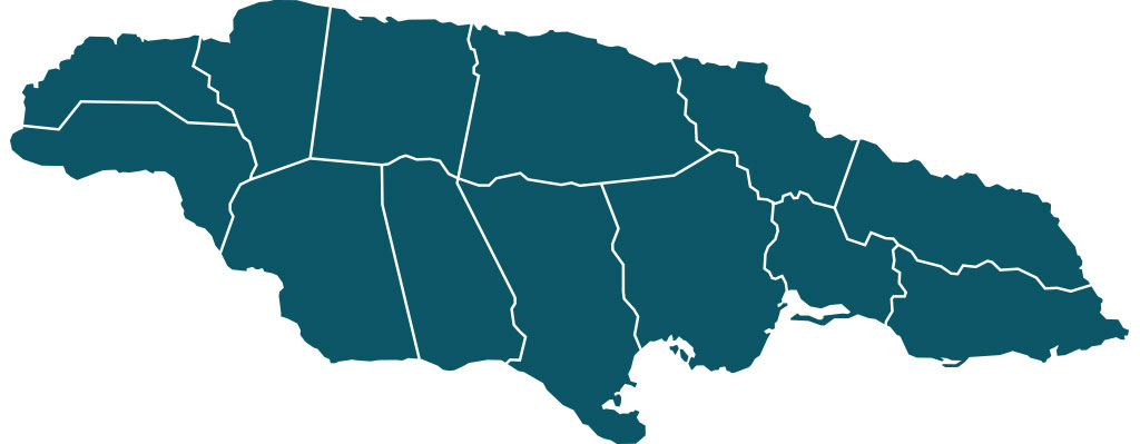 Jamaican Map With Parishes