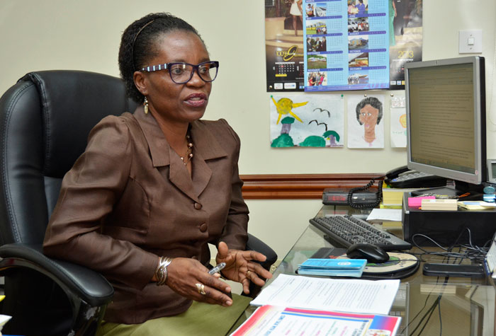 Chief Technical Director with responsibility for Housing in the Ministry of Transport, Works and Housing, Mrs. Doreen Prendergast, giving details about  the UN Conference on Human Settlements.